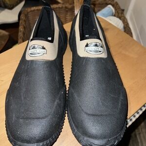 Lewis & Clark Khaki/Black Rubber Waterproof Shoes Men's Sz 10